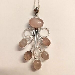 Rose quartz necklace 925 made in India